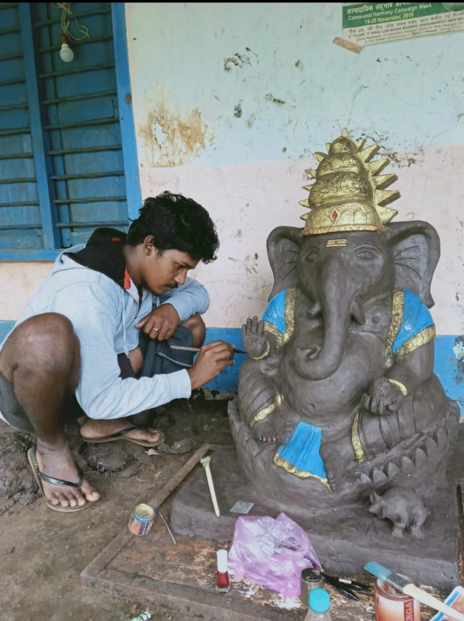 mp made clay vinayaka