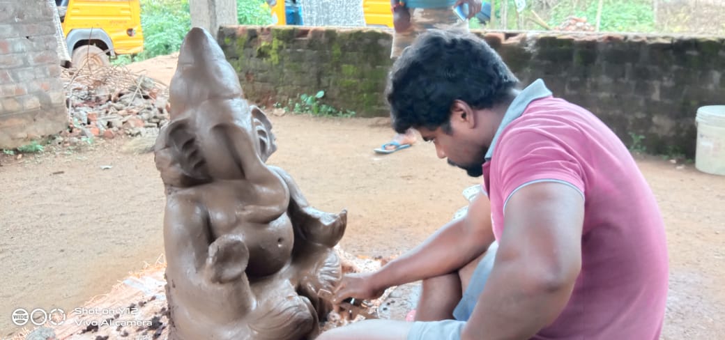 mp made clay vinayaka