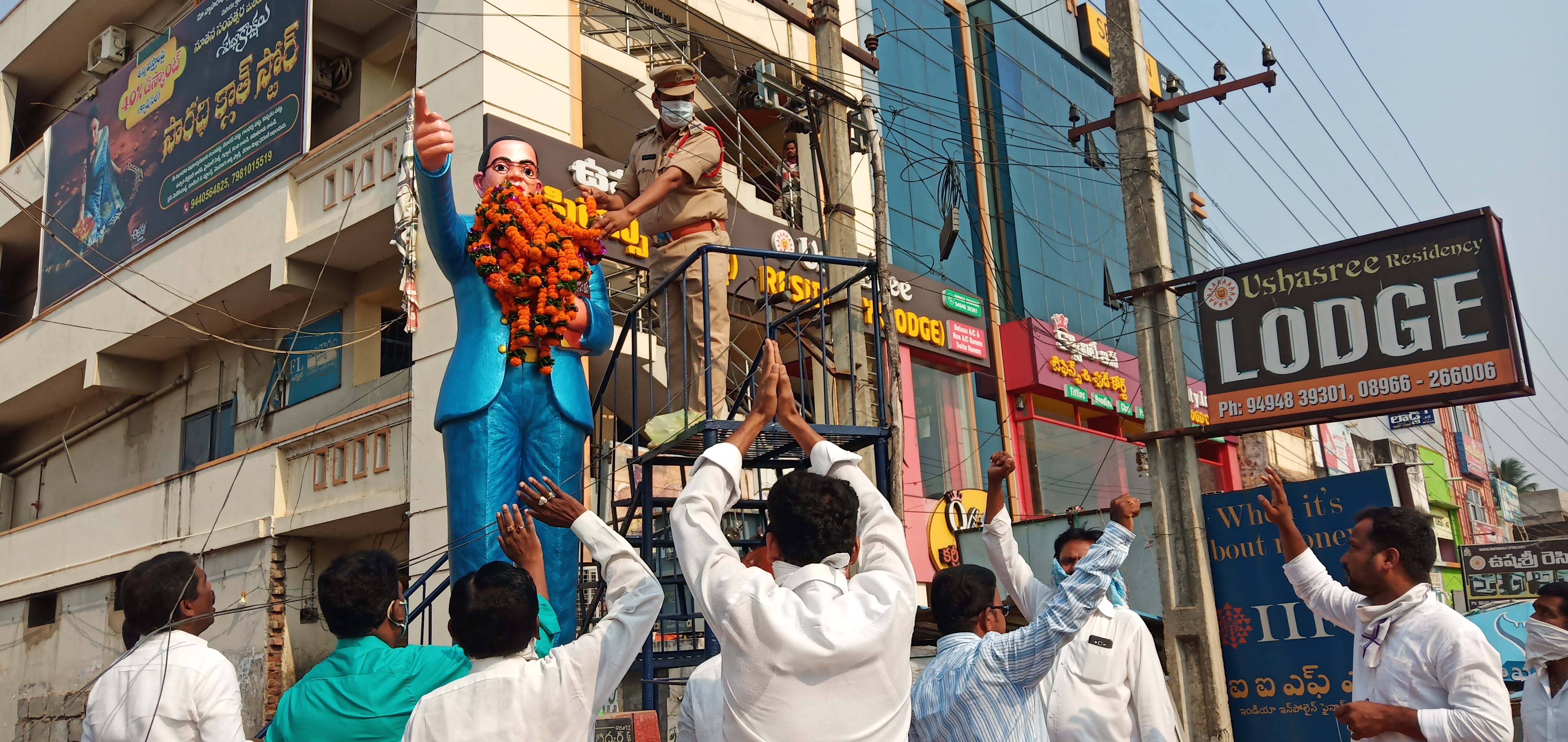 People celebrating Dr Ambedkar jayanti in Hyderabad