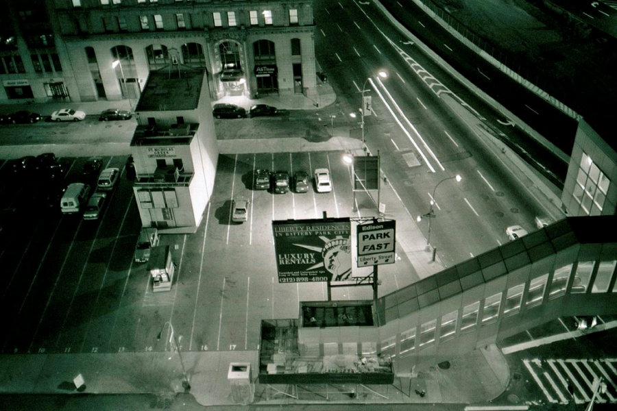 This mid 1990s photo provided by the Greek Orthodox Archdiocese of America shows St. Nicholas Greek Orthodox Church in a parking lot in New York's financial district. St. Nicholas was the only house of worship destroyed in the Sept. 11, 2001 attacks.