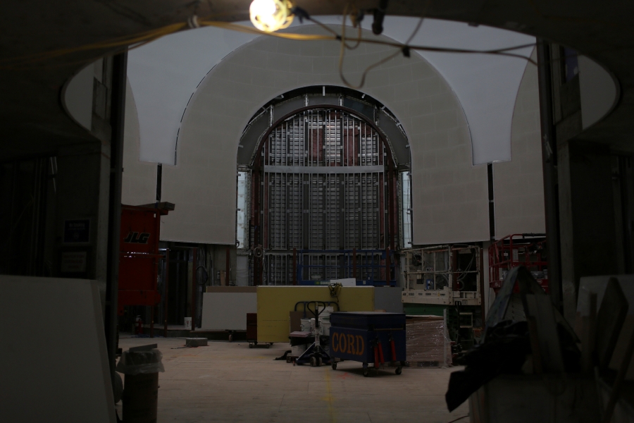 The inside of St. Nicholas Greek Orthodox Church and National Shrine is seen under construction on Thursday, July 22, 2021, in New York. The shrine will have a ceremonial lighting on the eve of the 20th anniversary of the Sept. 11, 2001 attacks, while the interior is slated for completion next year.