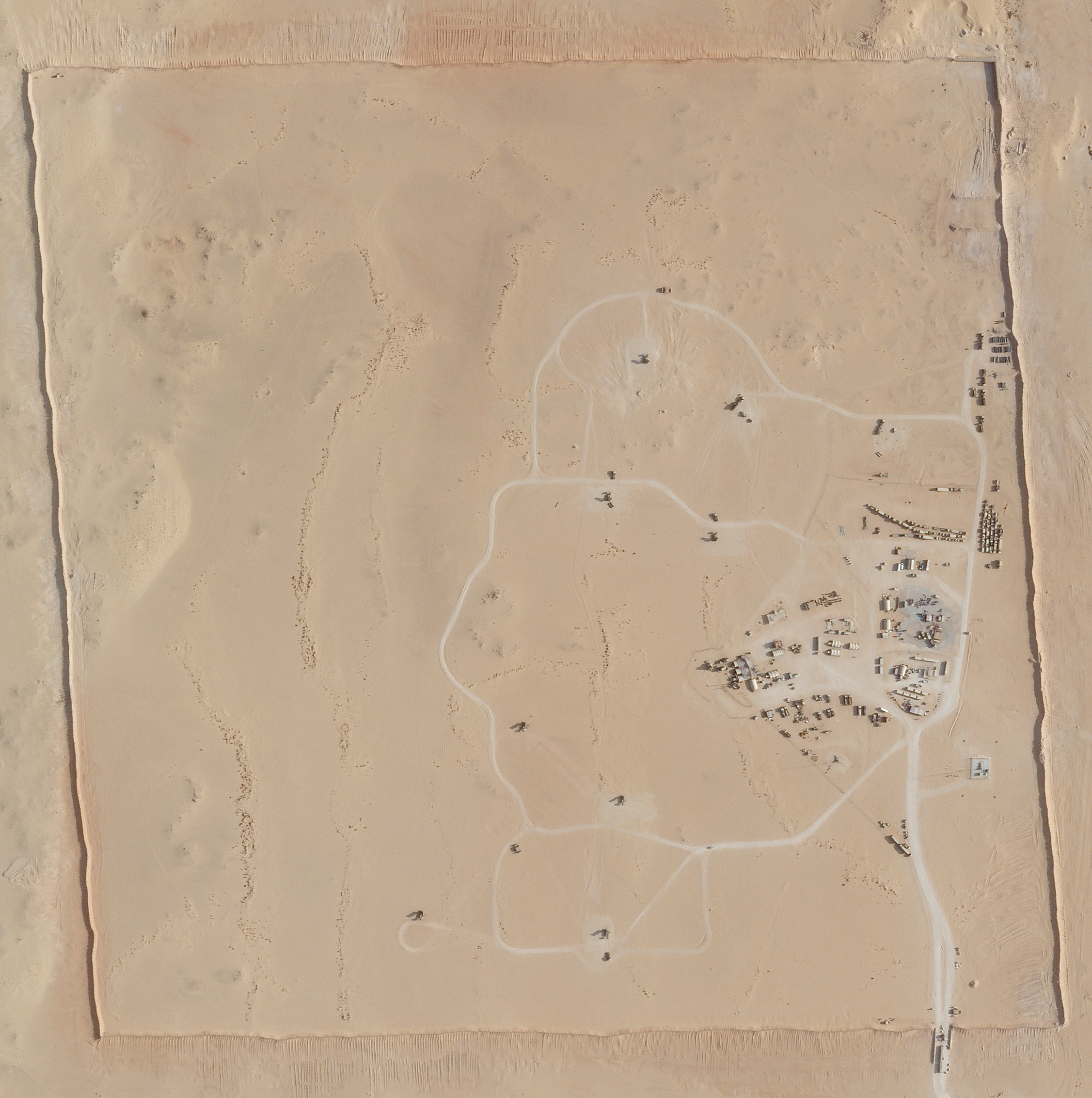 an area of Prince Sultan Air Base in Saudi Arabia sees Patriot missile batteries stationed with one advanced Terminal High Altitude Air Defense unit on Aug. 9, 2021.