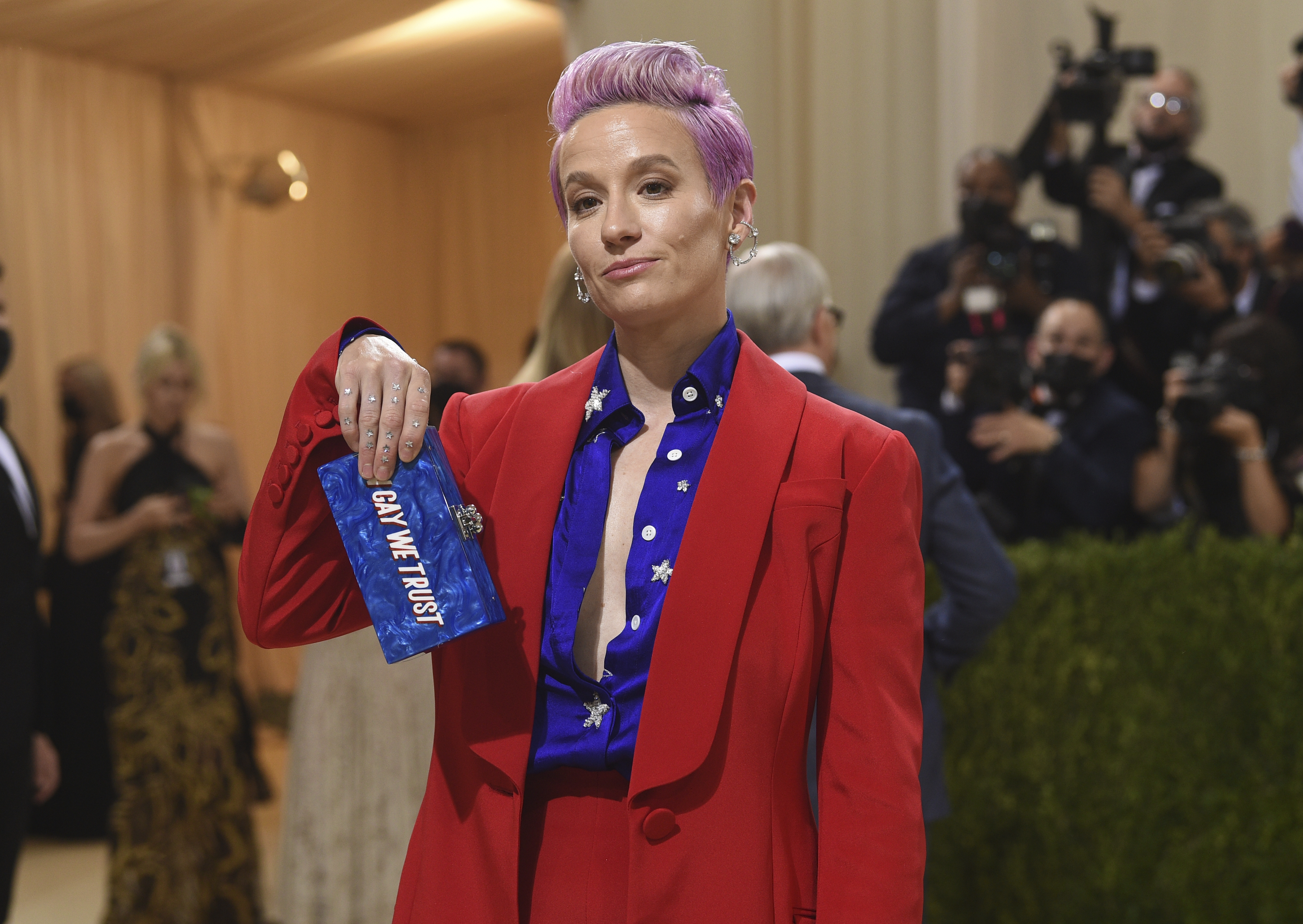 Megan Rapinoe attends The Metropolitan Museum of Art's Costume Institute benefit gala celebrating the opening of the "In America: A Lexicon of Fashion" exhibition on Monday, Sept. 13, 2021, in New York.