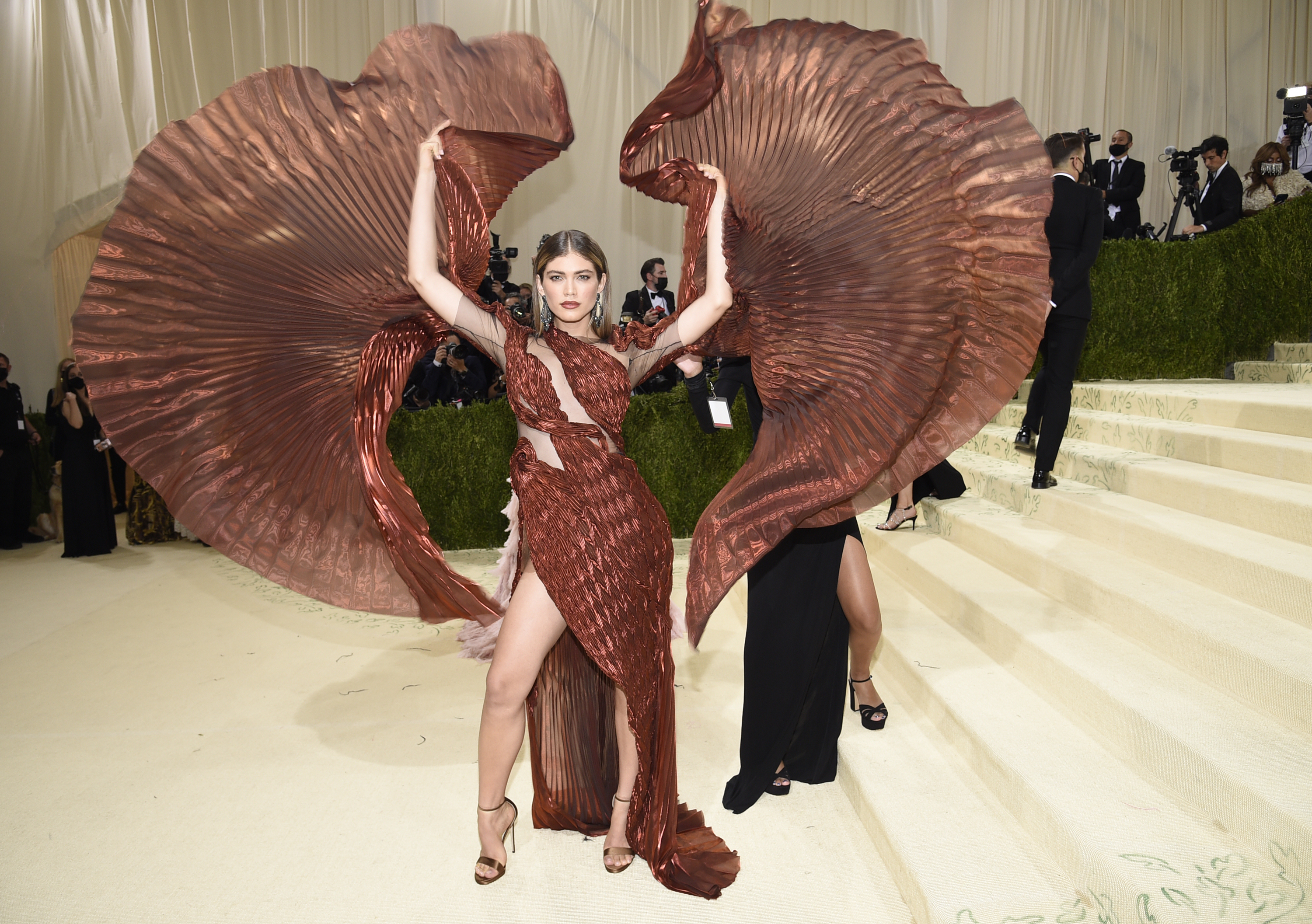 Valentina Sampaio attends The Metropolitan Museum of Art's Costume Institute benefit gala celebrating the opening of the "In America: A Lexicon of Fashion" exhibition on Monday, Sept. 13, 2021, in New York.