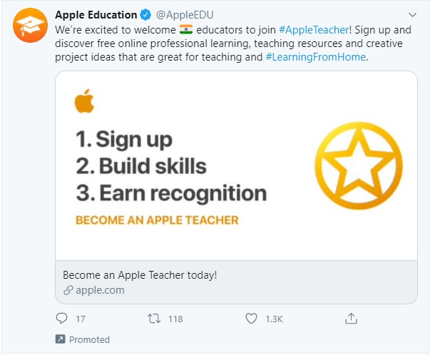 APPLE encourages Indian Educators tojoin APPLE Teacher