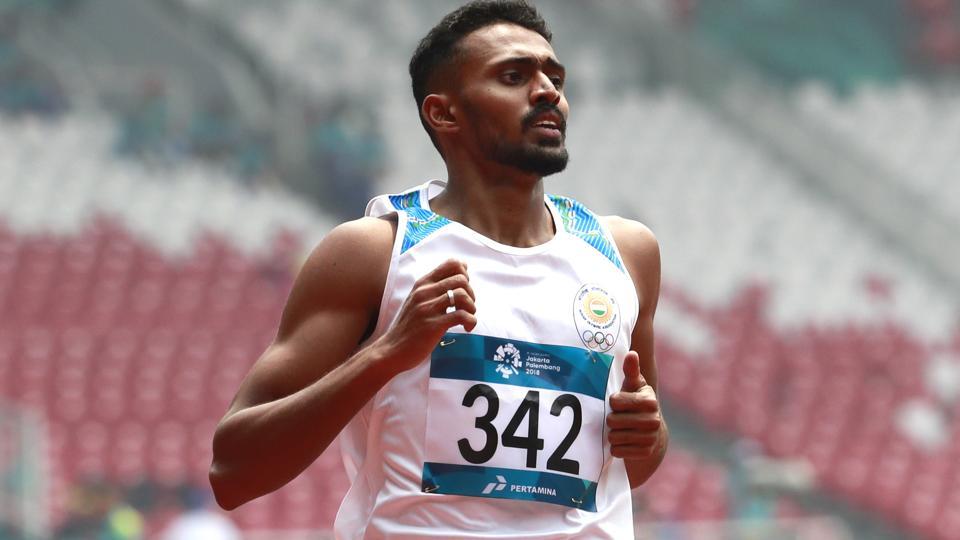 Arokia Rajiv wins silver in the 4x400m mixed relay.