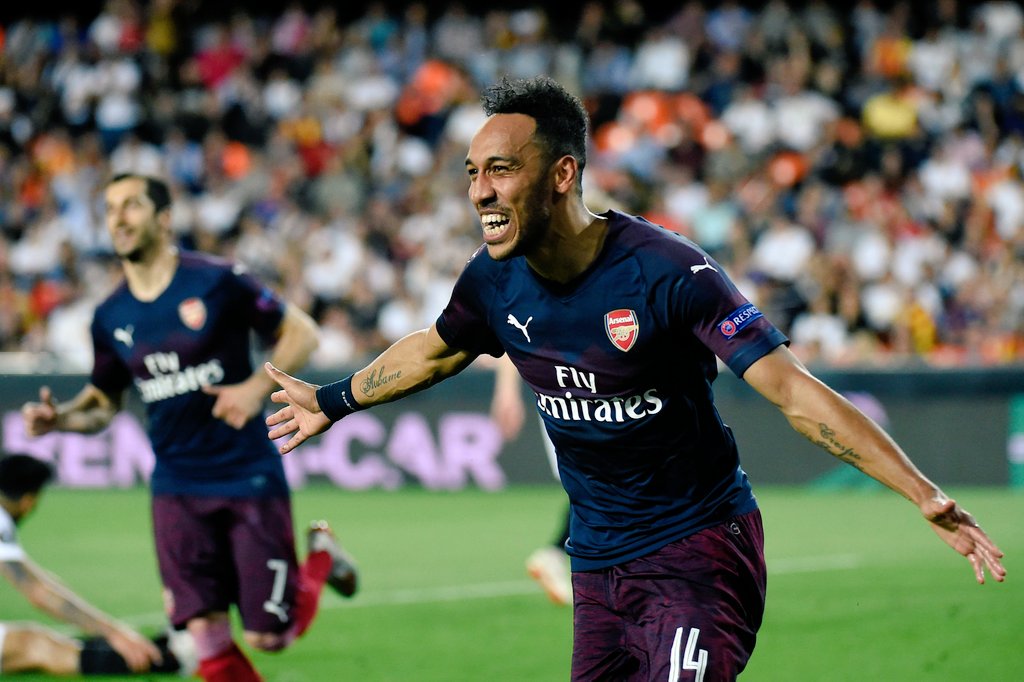 Aubameyang notches a hat-trick in the match.