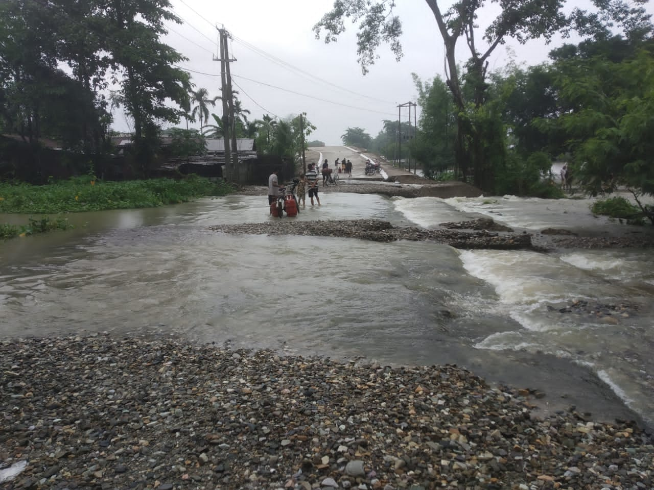 Artificial Flood damaged Nalbari Bridge