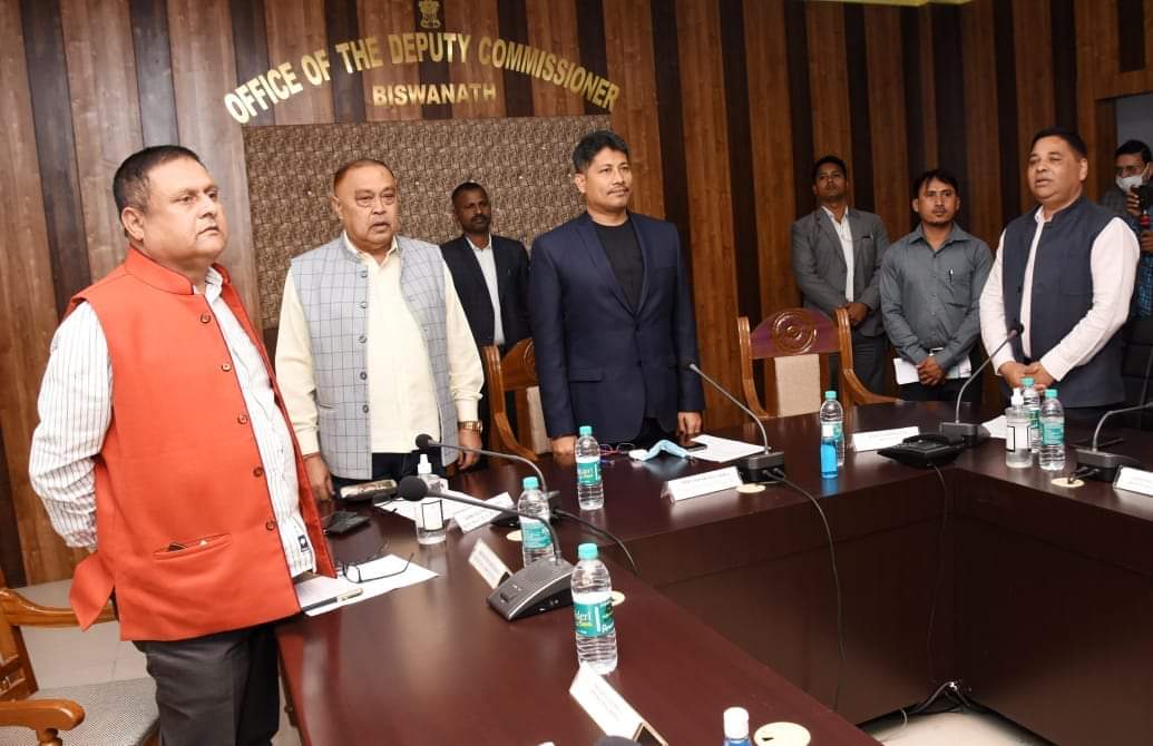 Minister Pijush Hazarika holds review meeting in DC office of Biswanath