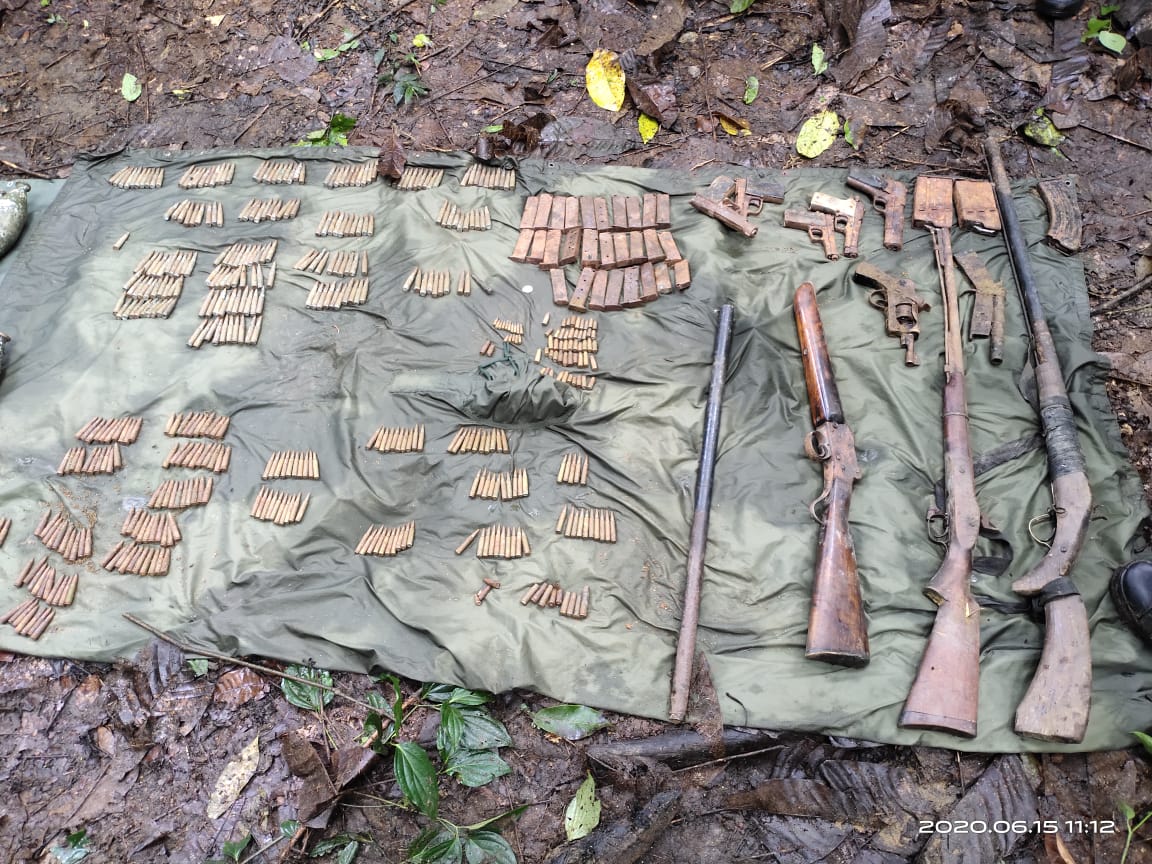 huge arms and ammunition recovered at Chirang