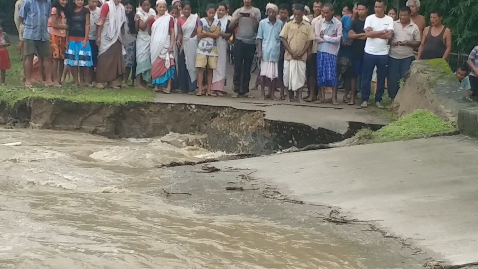 flood destroyed pwd Road at dhamaji