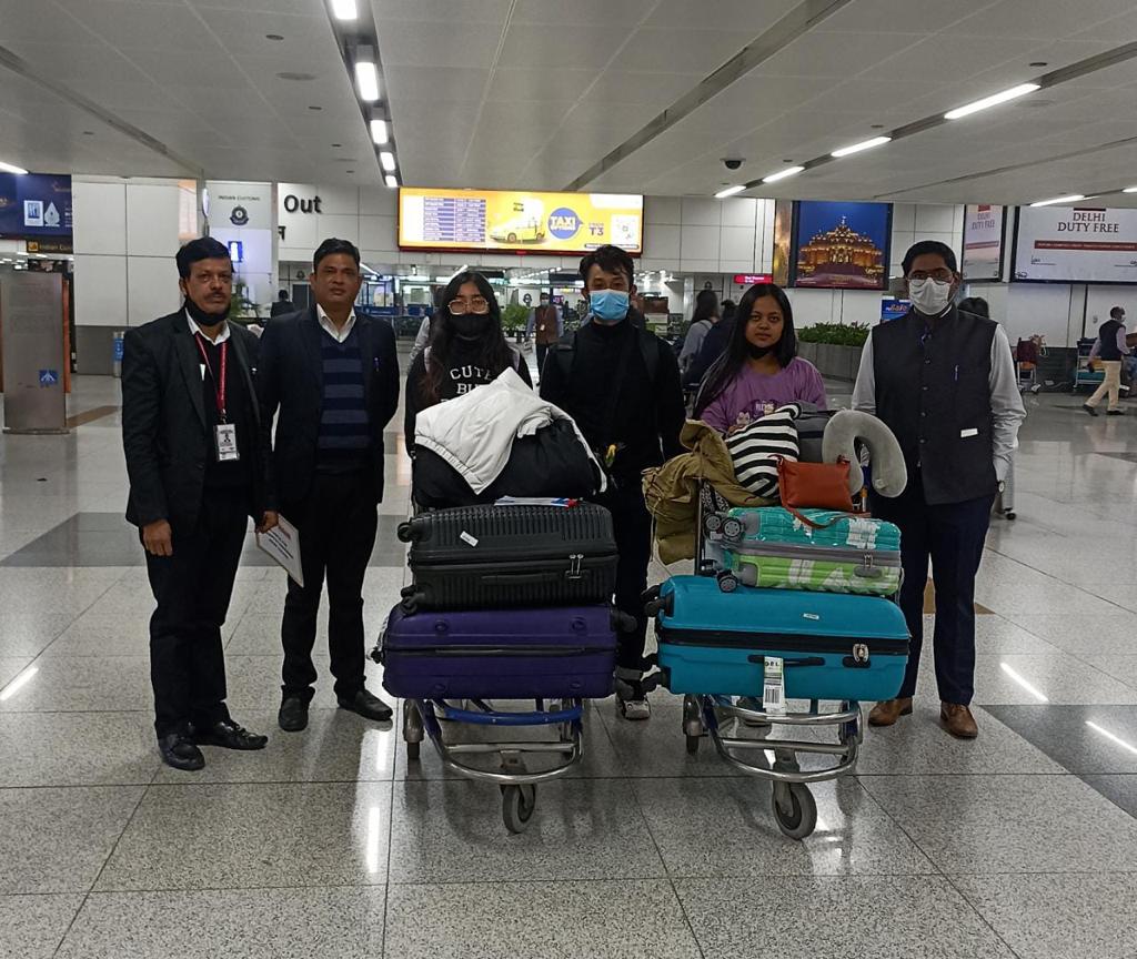 4 student of Assam arrived in New Delhi from Ukraine