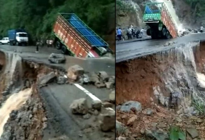 heavy landslide hits assam