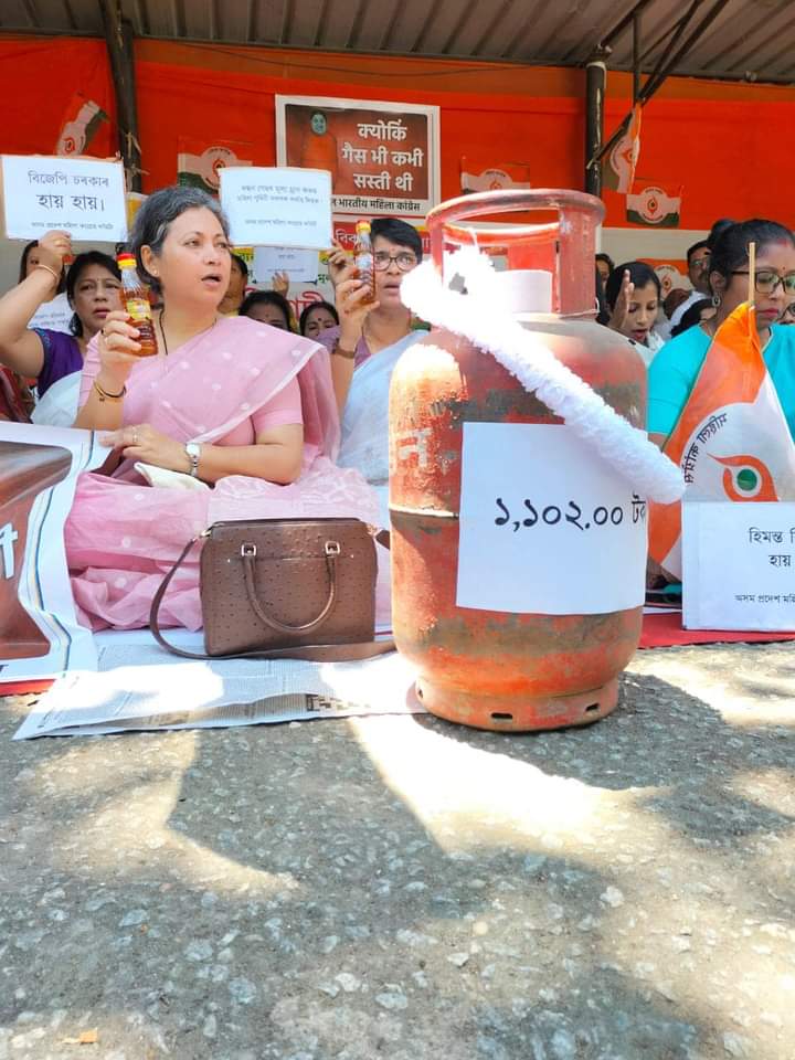 mahila congress committee protest against price rise