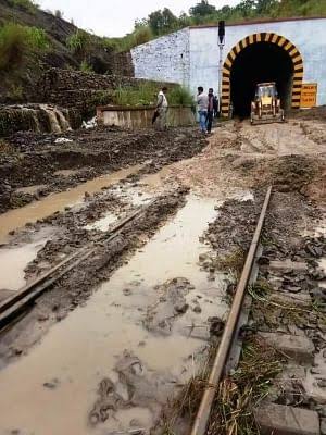 Trains cancelled due to flood and landslide
