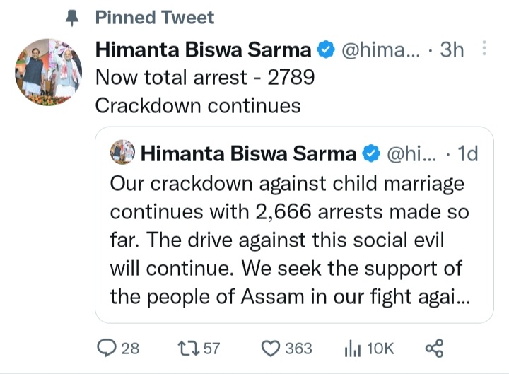 2789 arrested against more then four thousand cases of child marriage in Assam