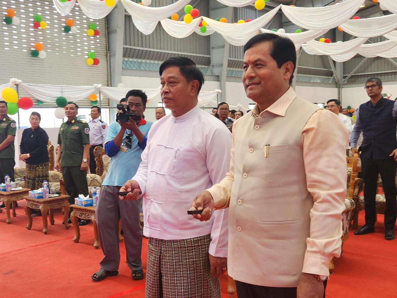 Myanmars Sittwe port opens in the presence of union minister sonowal