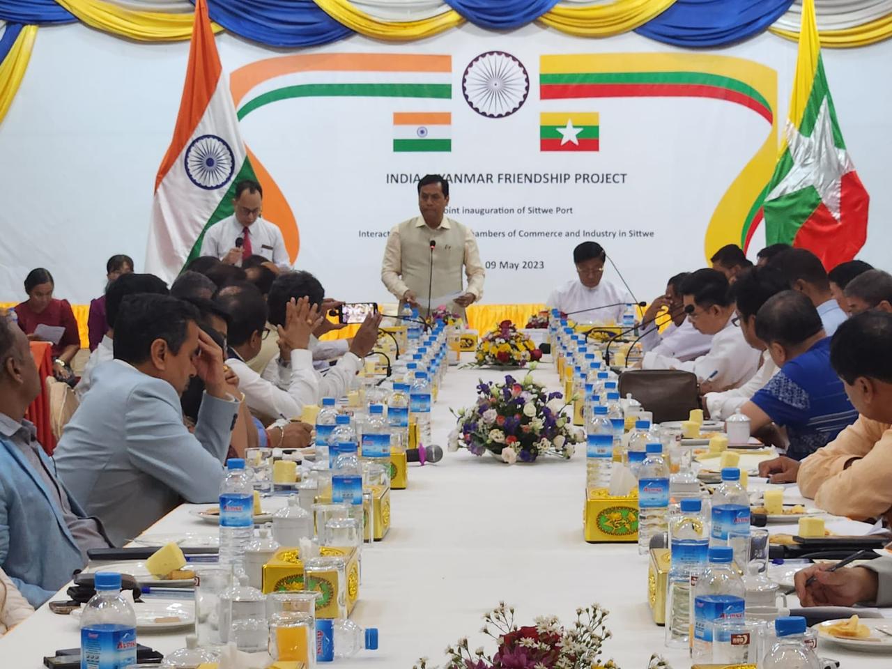 Myanmars Sittwe port opens in the presence of union minister sonowal