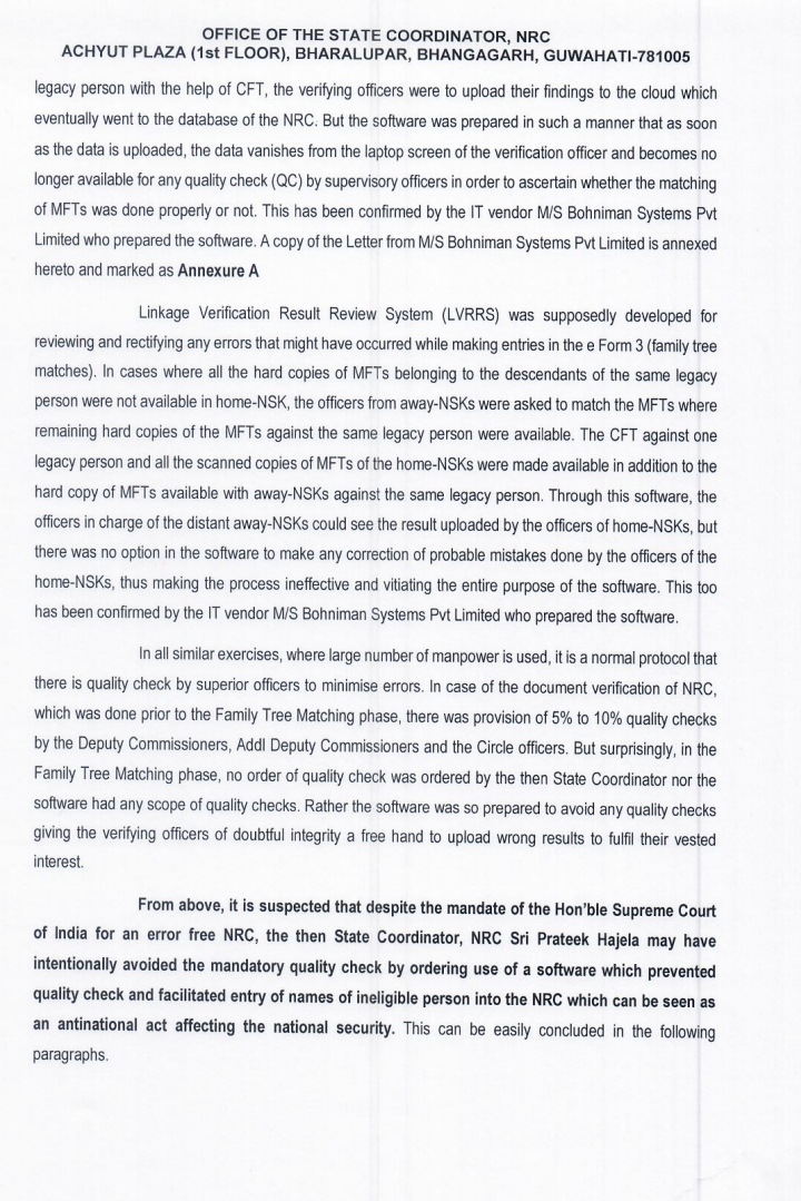 NRC state coordinator Hitesh Dev Sharma file case against Pratik Hajela