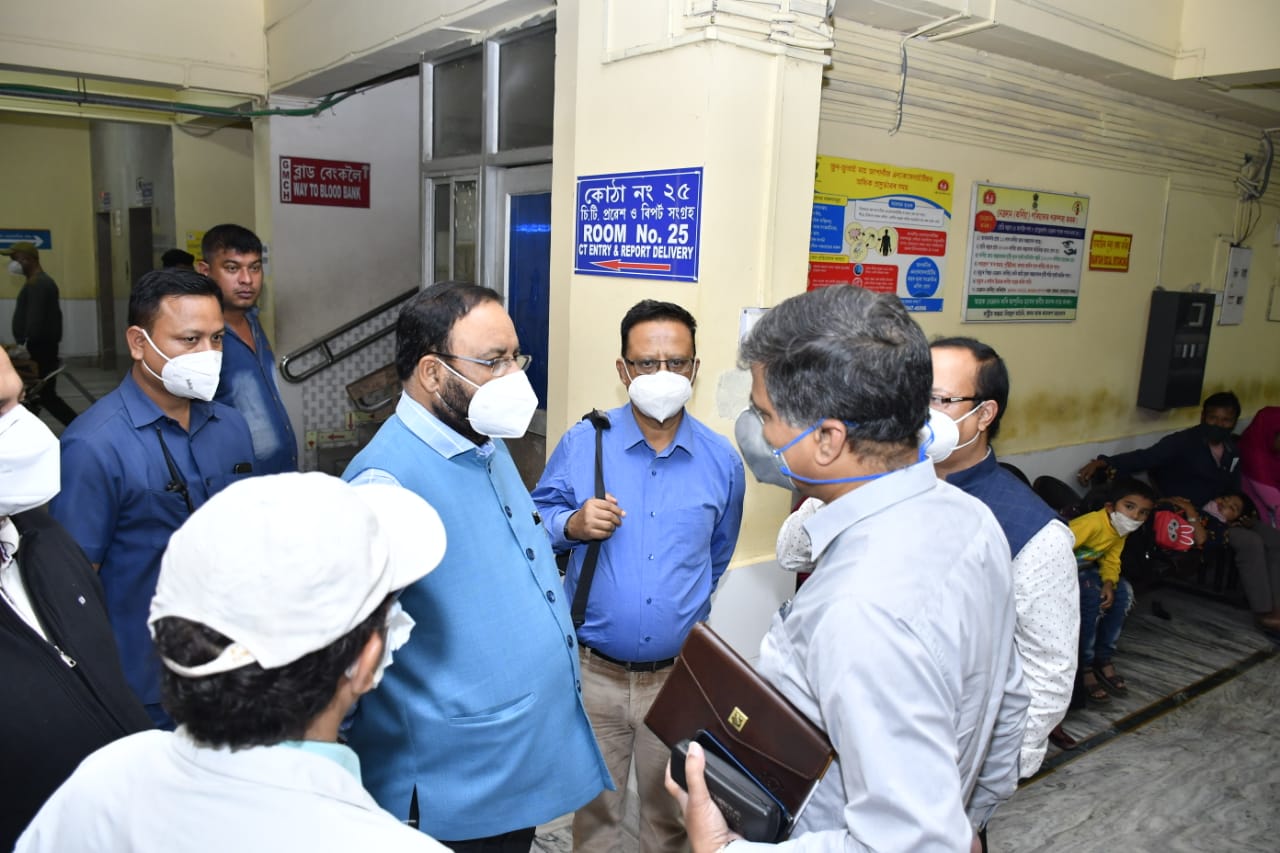 health minister keshab mahanta visit Guwahati Medical College Hospital