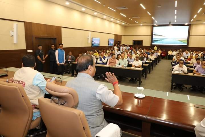 Meeting on distribution of appointment letters at Janata Bhawan