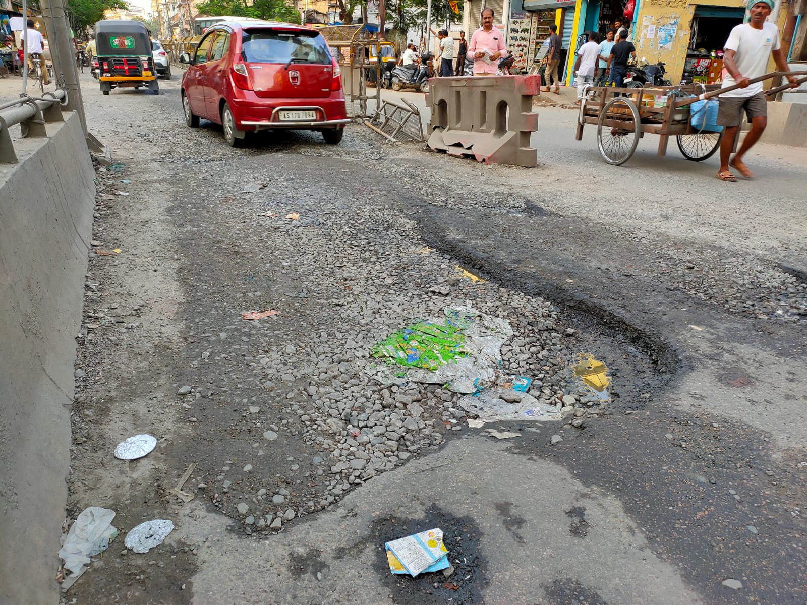 so many damage road in ghy city