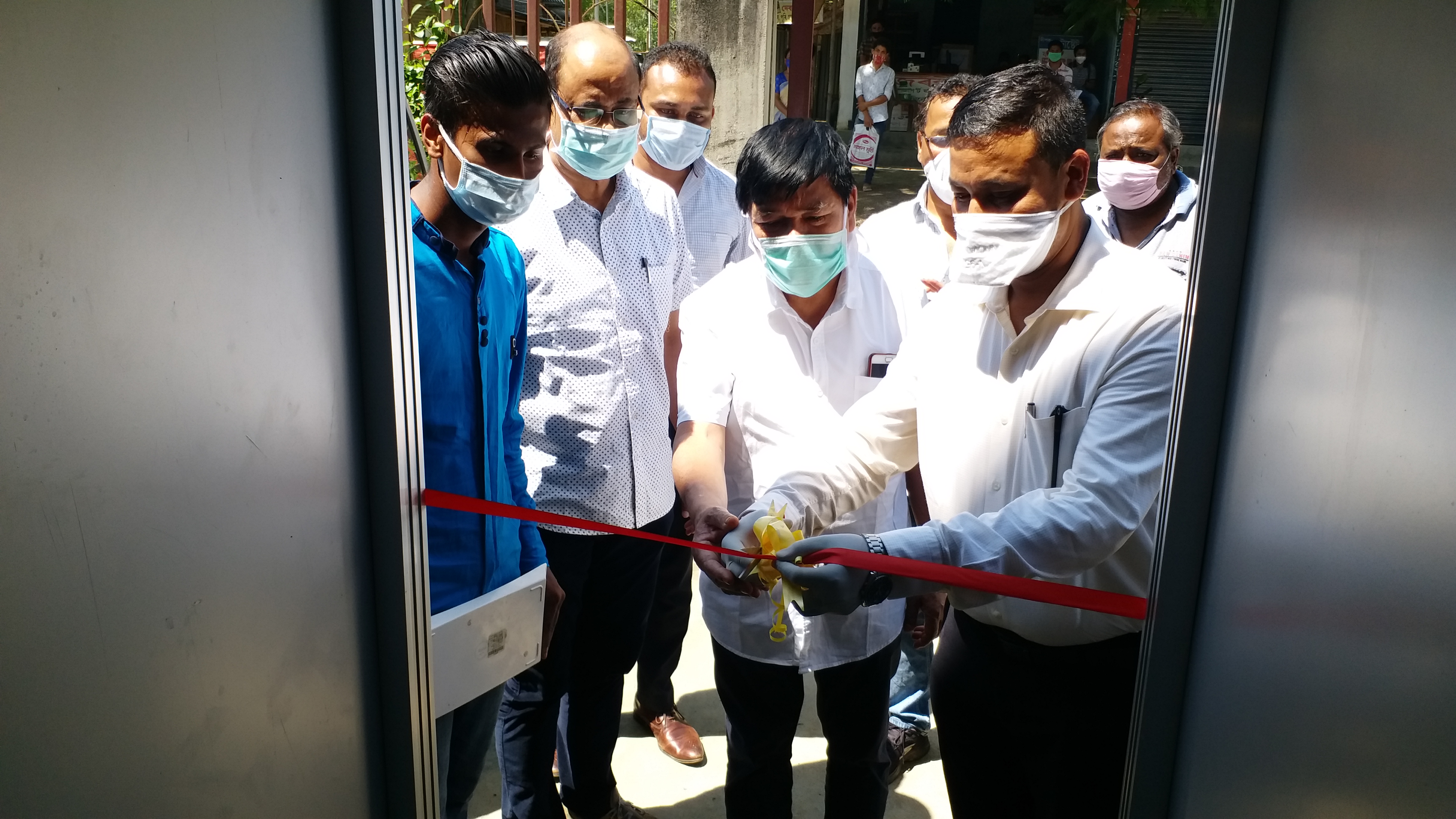 Sanitizer machine install at Golaghat Transport Department Office