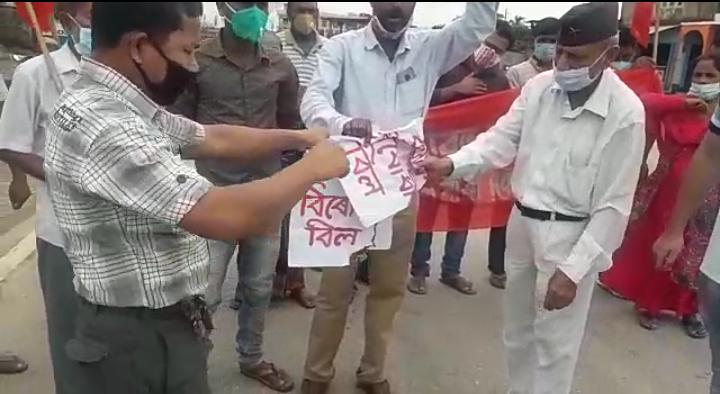 Massive protests in Assam over Farmers Bill 2020