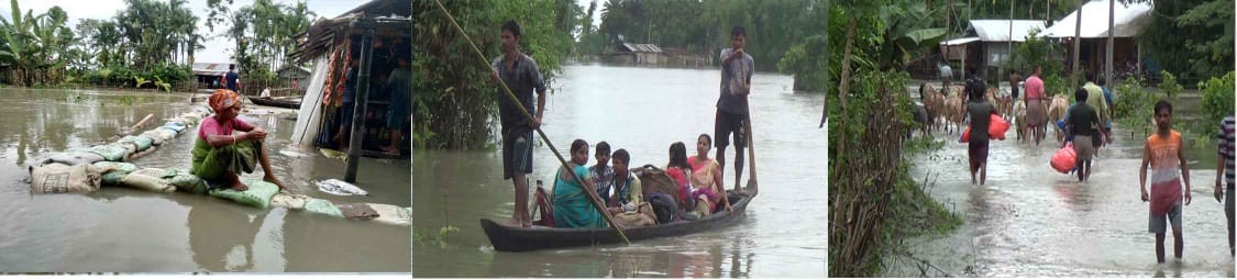 প্ৰলয়ংকাৰী বানে বুৰাই পেলাইছে জোনাইৰ বহু গাঁও