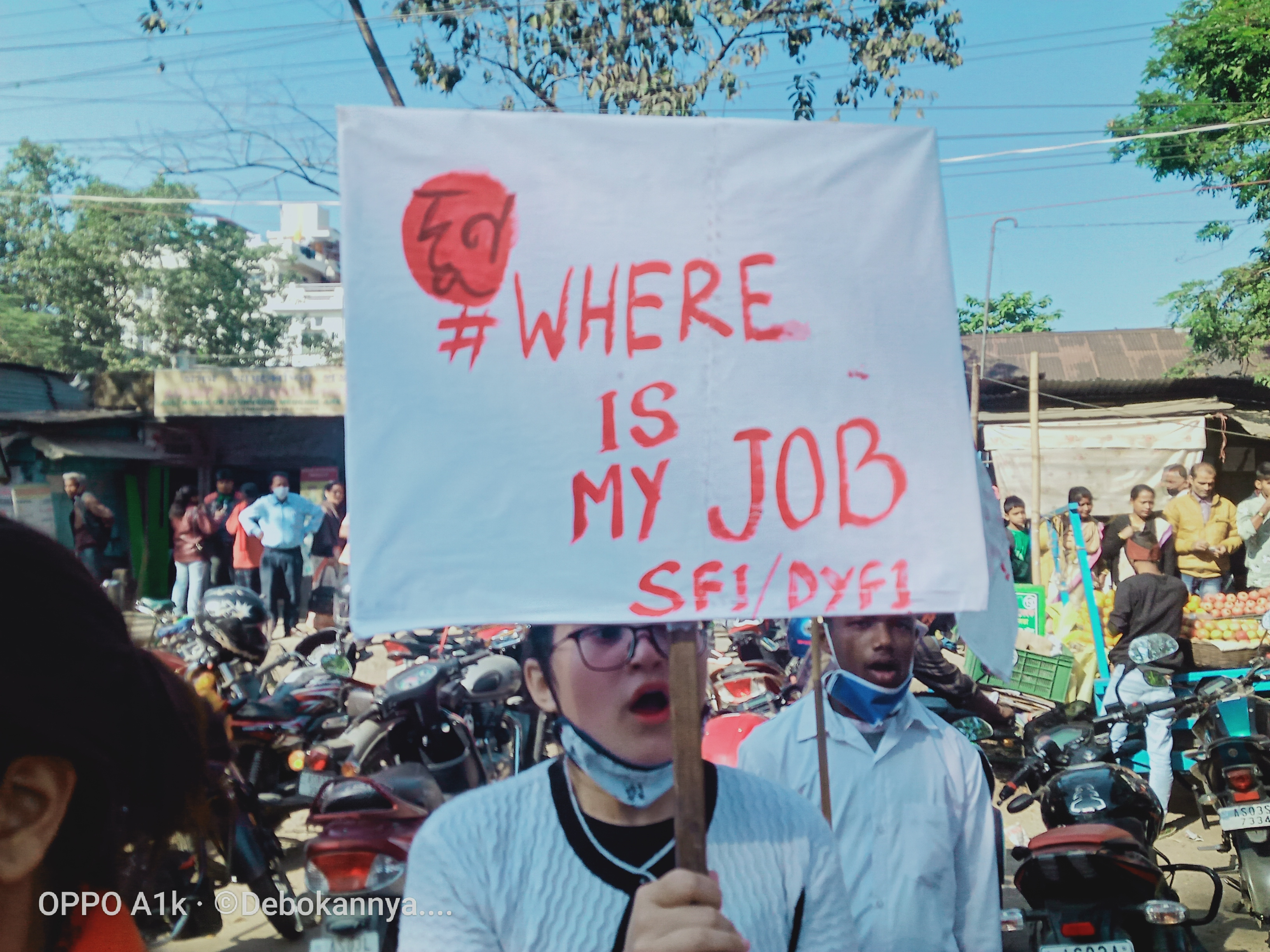 sfi staged demonstration against central government in jorhat