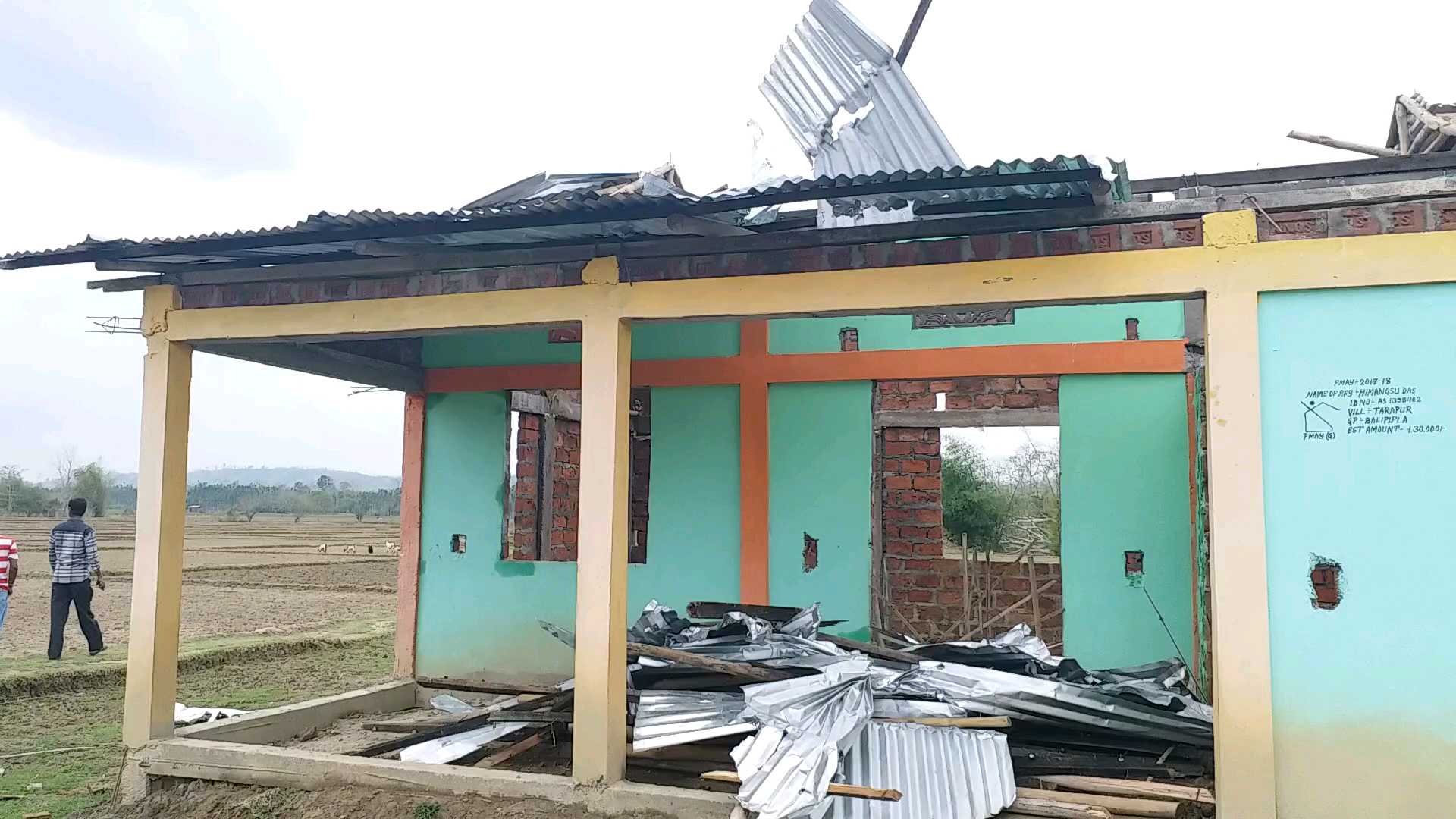 CYCLONE DESTROYED SEVERAL HOUSES