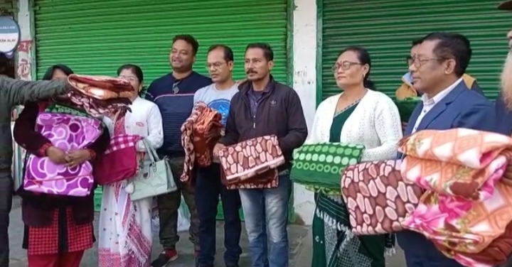 Blanket distribution in Lakhimpur