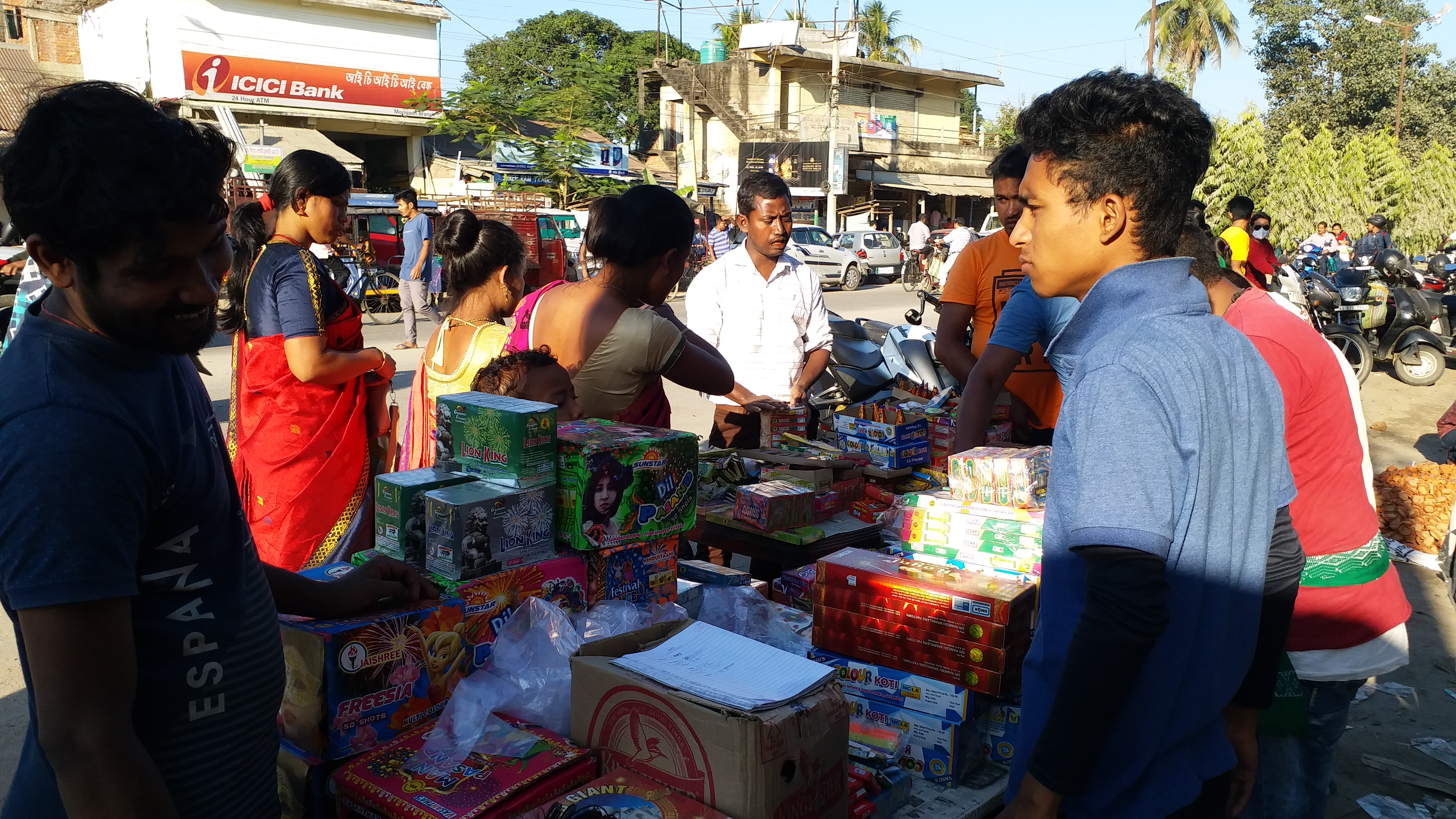 Public gathering in diwali Market At Morigaon