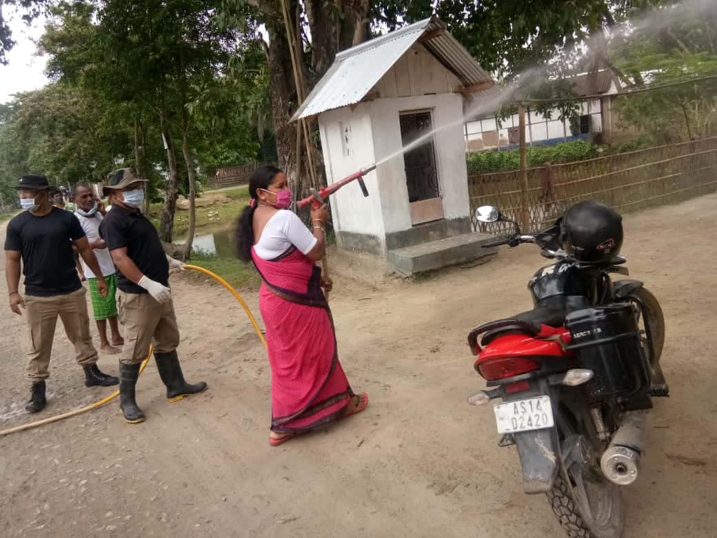 Sanitization at various places of nalbari assam etv bharat news