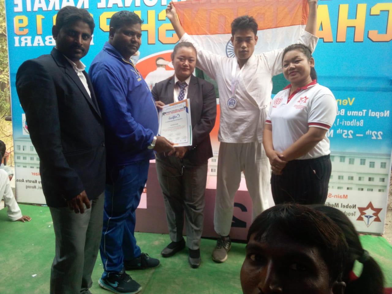 Lakihmpur player won silver medal in  Novel International Karate Championship