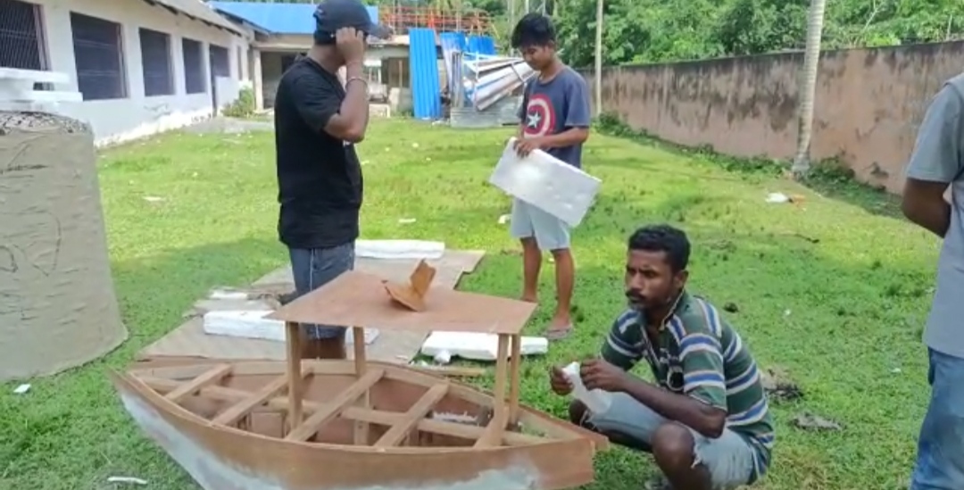 Symbolic protest of Majuli ferry accident at samoguri