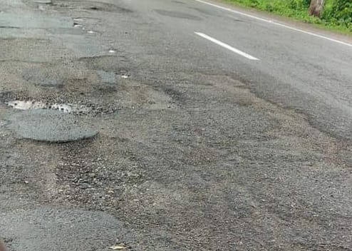 Poor condition of national highway
