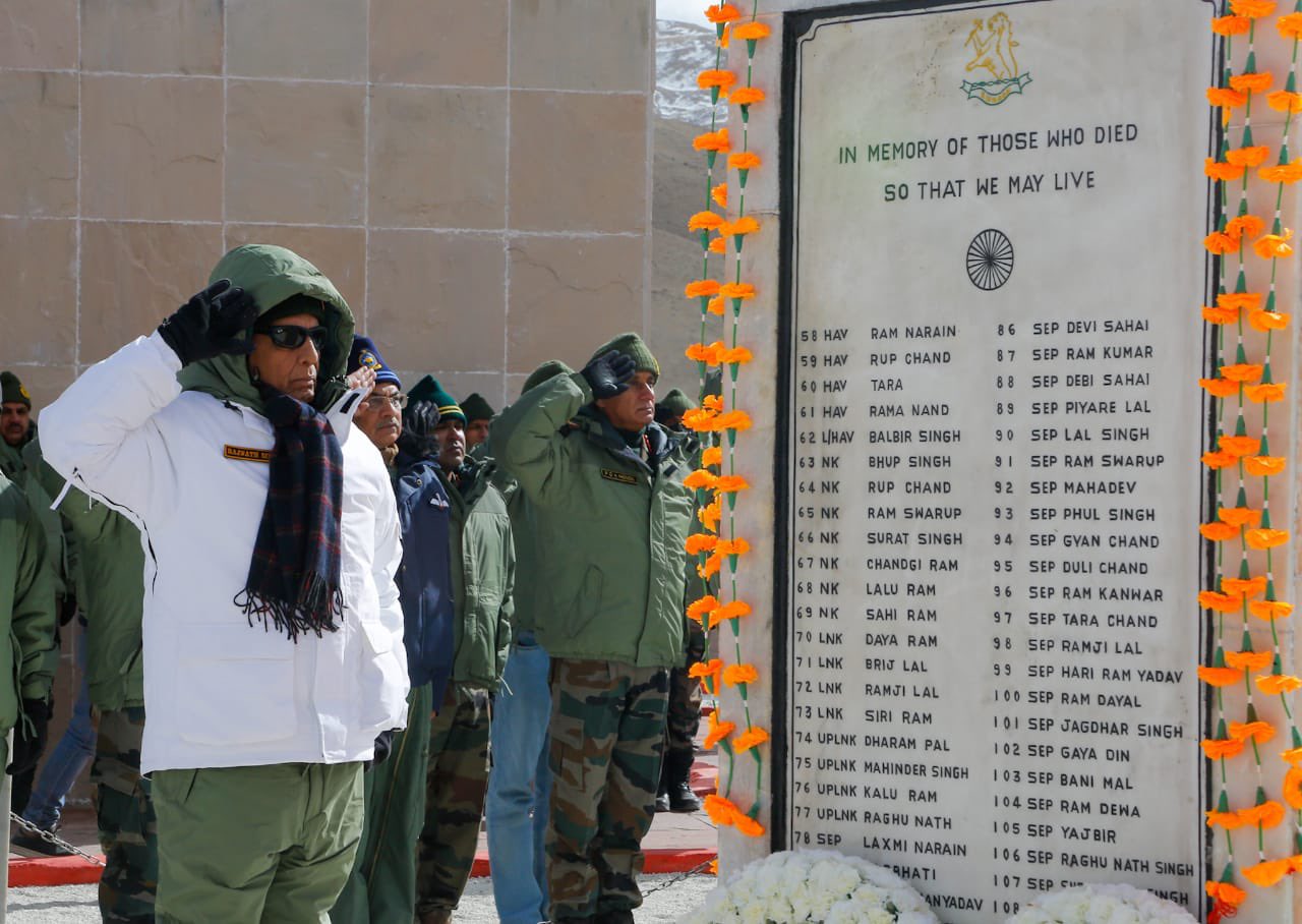 raj nath singh in Indo-China war memorial