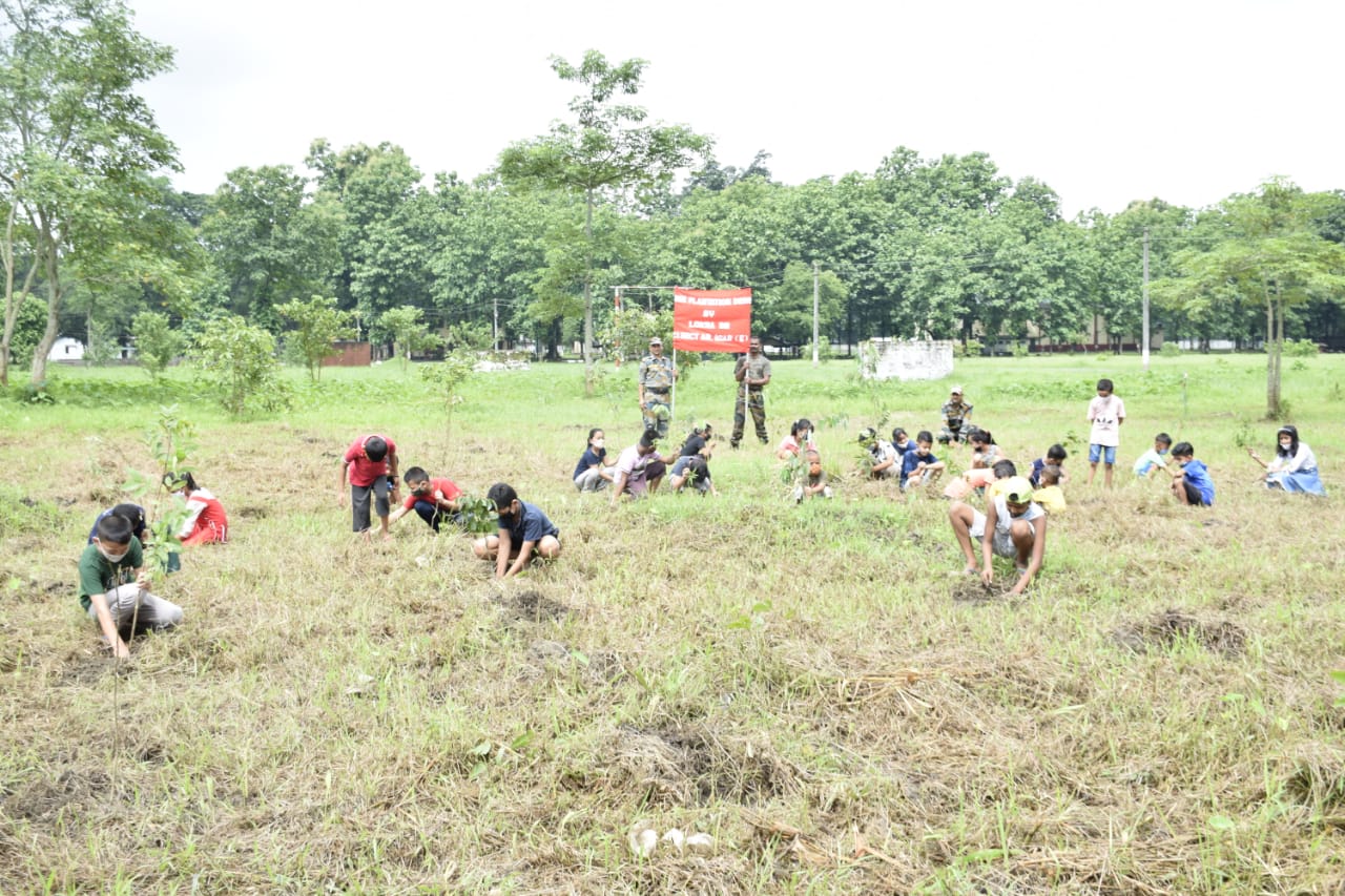 Assam Rifels plantation programme at Tezpur