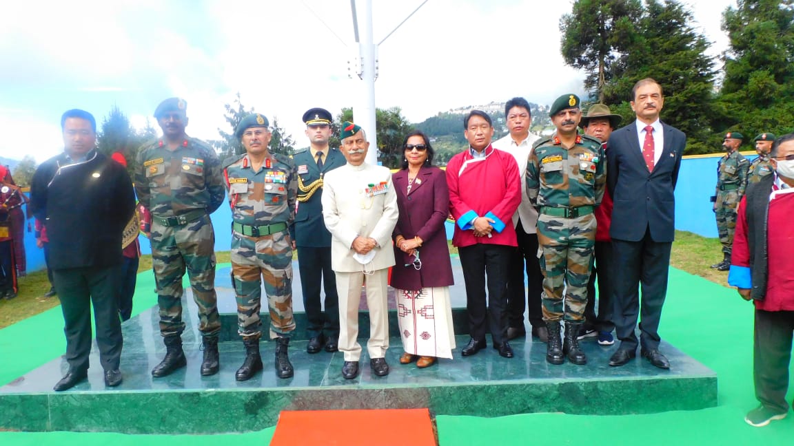 Flag hoisting at Tawang War memorial