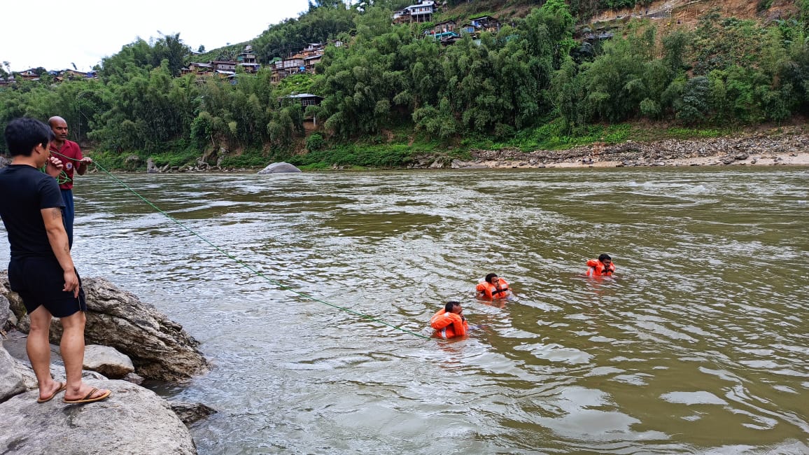 N.D.RF rescue operation in kameng river, Arunachal Pradesh