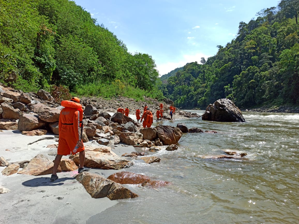 N.D.RF rescue operation in kameng river, Arunachal Pradesh