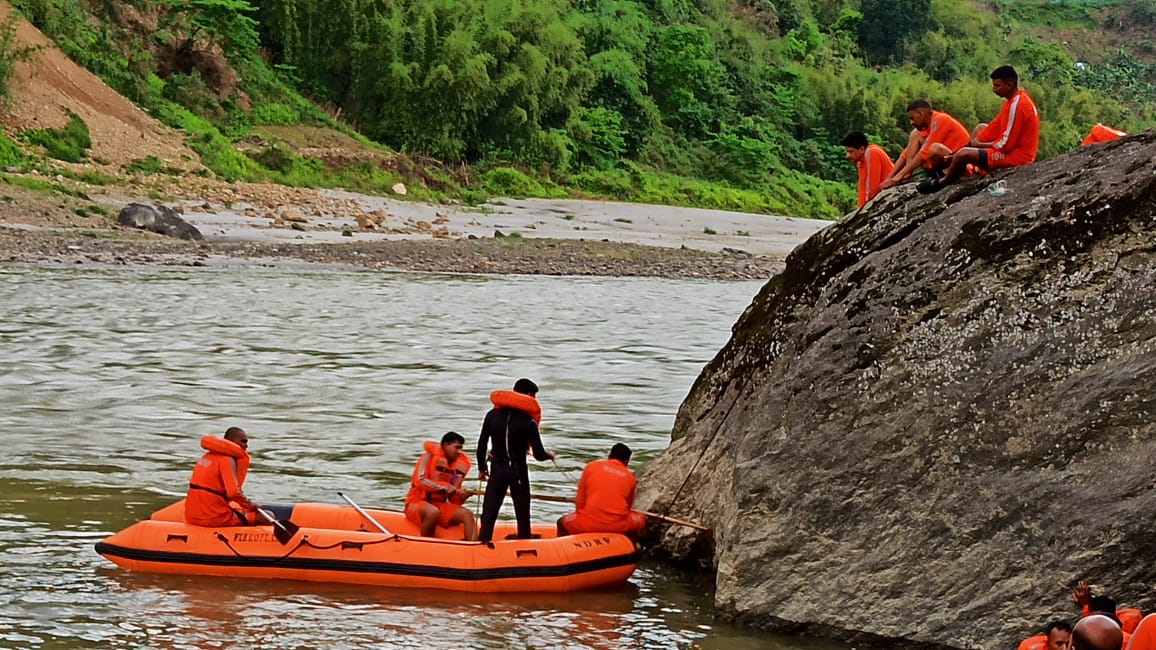 N.D.RF rescue operation in kameng river, Arunachal Pradesh