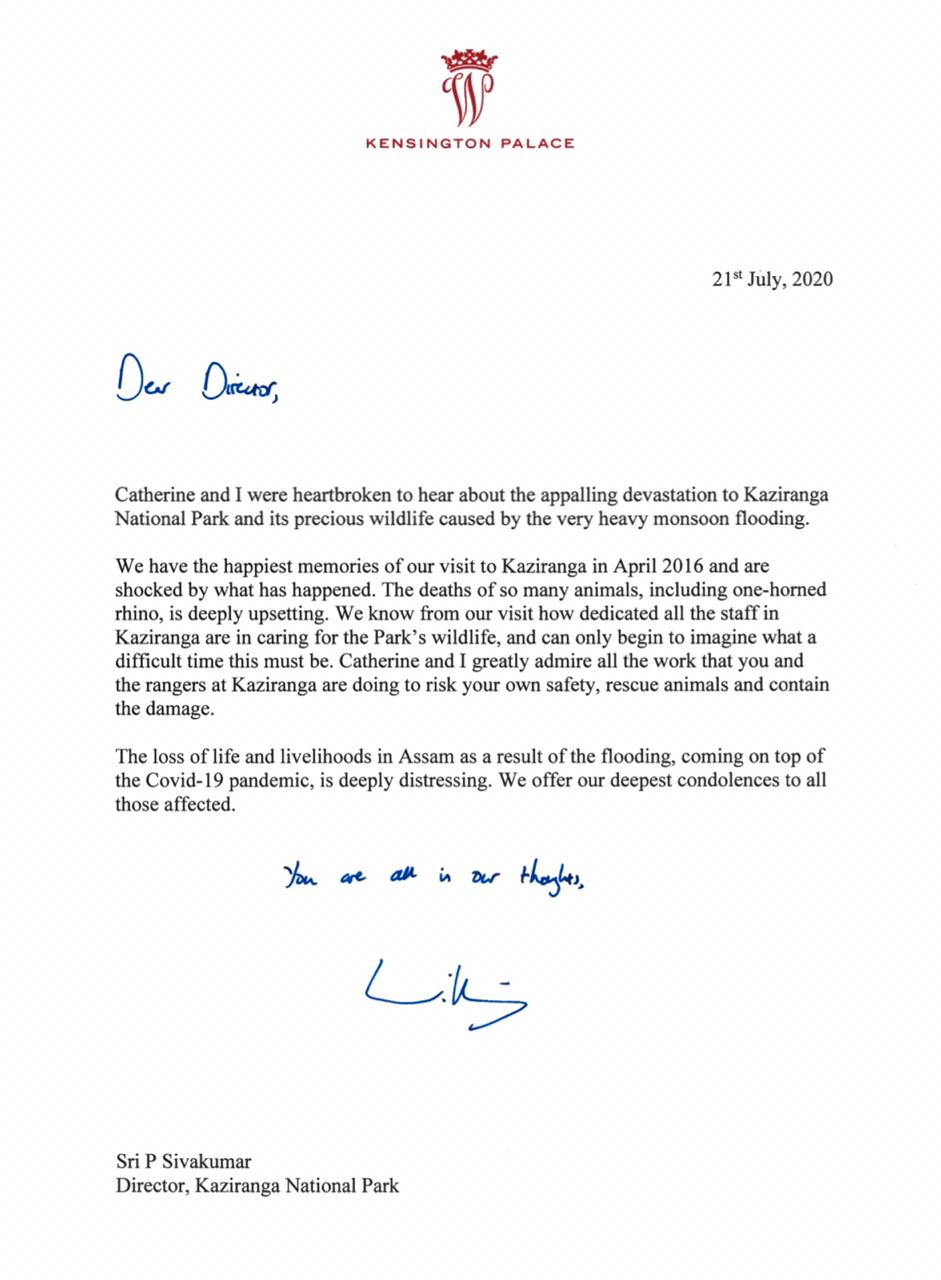 Prince William letter