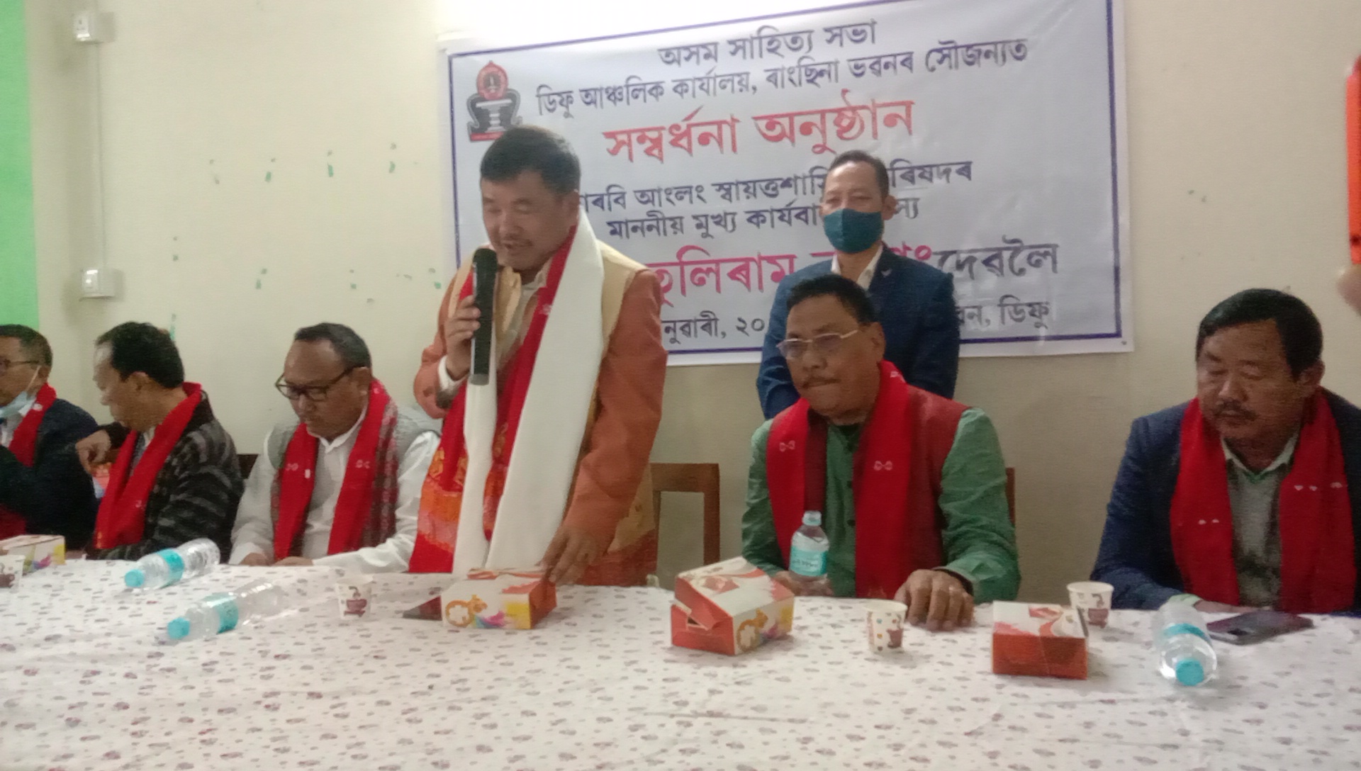 Tuliram Ronghang feliciated by rangsina bhawan