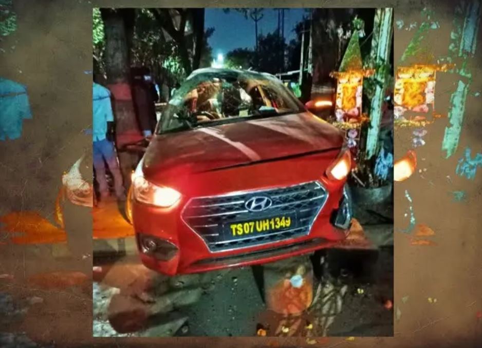 JUNIOR ARTISTS AND CAR DRIVER DIED WHEN CAR HITS A TREE AT GACHIBOWLI IN HYDERABAD