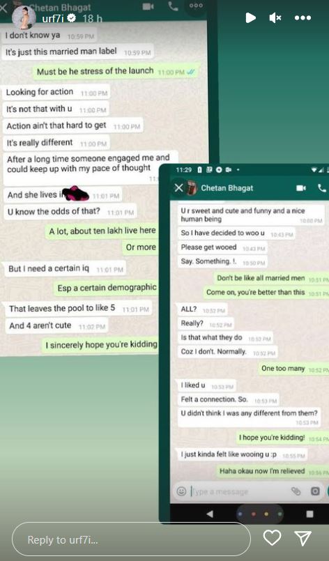 Uorfi Javed hits back at Chetan Bhagat, shares his viral WhatsApp messages