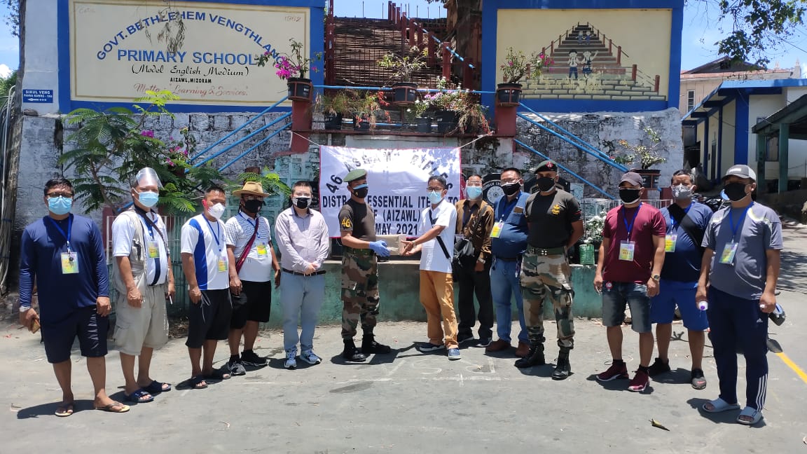 Assam Rifles donates essential commodities to Task Forces of Aizawl