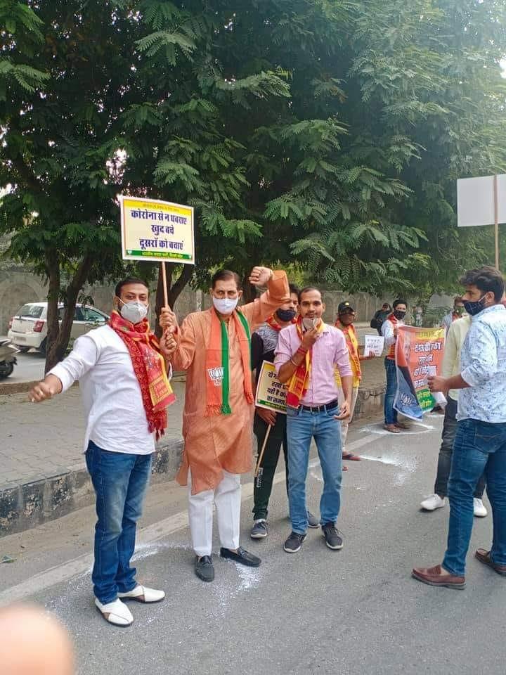 Corona Awareness Campaign by creating a long human chain