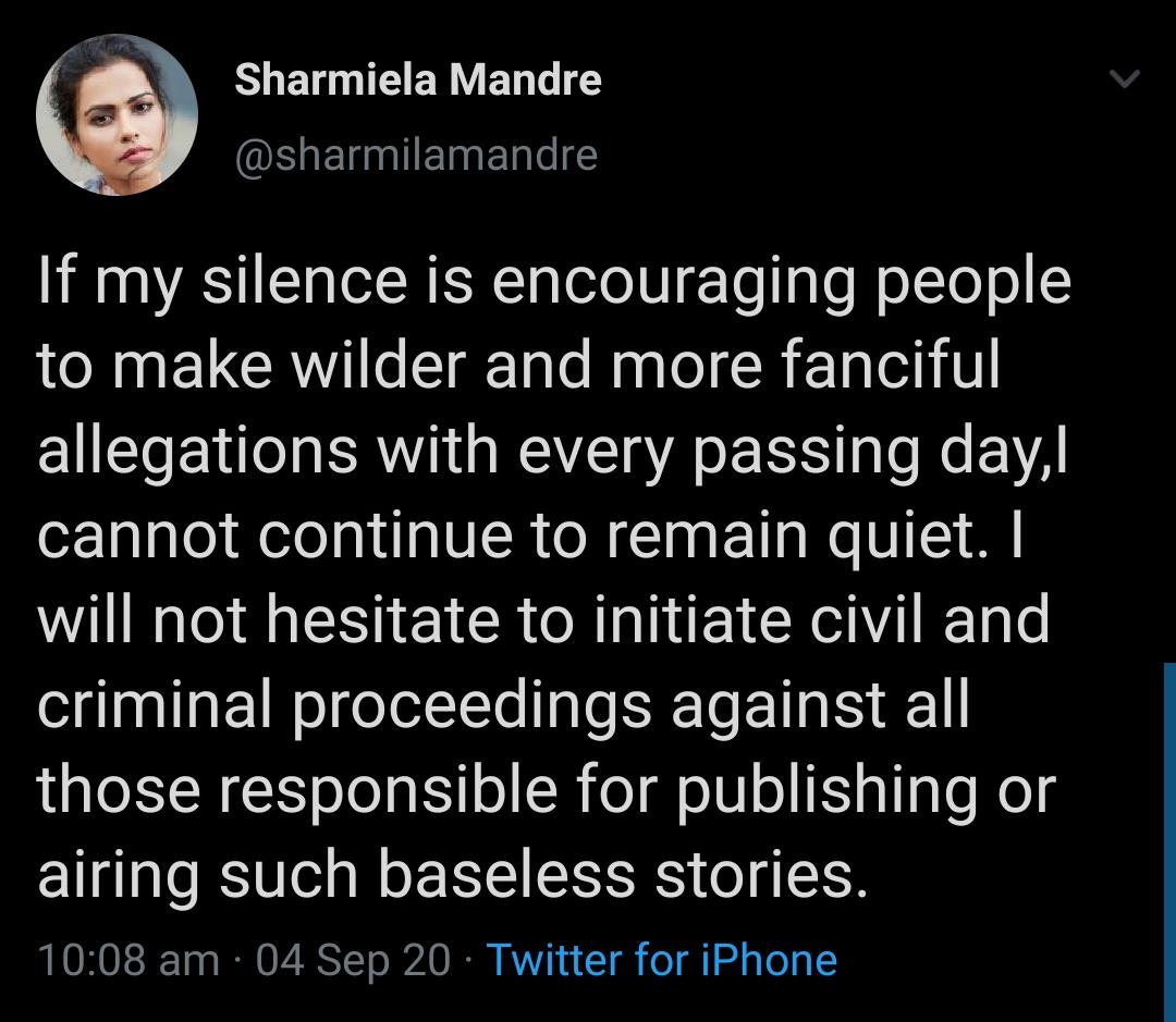 Sharmiela mandre angry on media